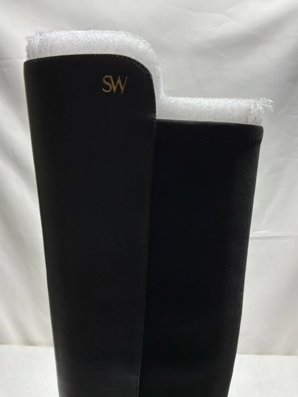Stuart Weitzman Black Leather and Microstretch Over-the-Knee Riding Boots Size 5